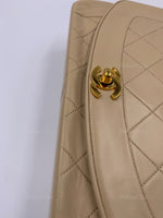 CHANEL Lambskin Medium Diana Single Chain Single Flap Bag Beige/gold