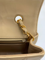 CHANEL Lambskin Medium Diana Single Chain Single Flap Bag Beige/gold