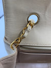 CHANEL Lambskin Medium Diana Single Chain Single Flap Bag Beige/gold