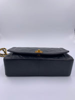 Sold-CHANEL Lambskin Medium Diana Single Chain Single Flap Bag Black/gold