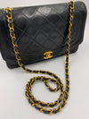 Sold-CHANEL Lambskin Medium Diana Single Chain Single Flap Bag Black/gold