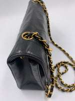 Sold-CHANEL Lambskin Medium Diana Single Chain Single Flap Bag Black/gold