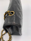 Sold-CHANEL Lambskin Medium Diana Single Chain Single Flap Bag Black/gold