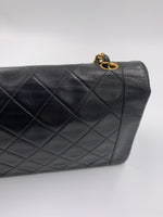 Sold-CHANEL Lambskin Medium Diana Single Chain Single Flap Bag Black/gold