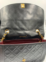 Sold-CHANEL Lambskin Medium Diana Single Chain Single Flap Bag Black/gold