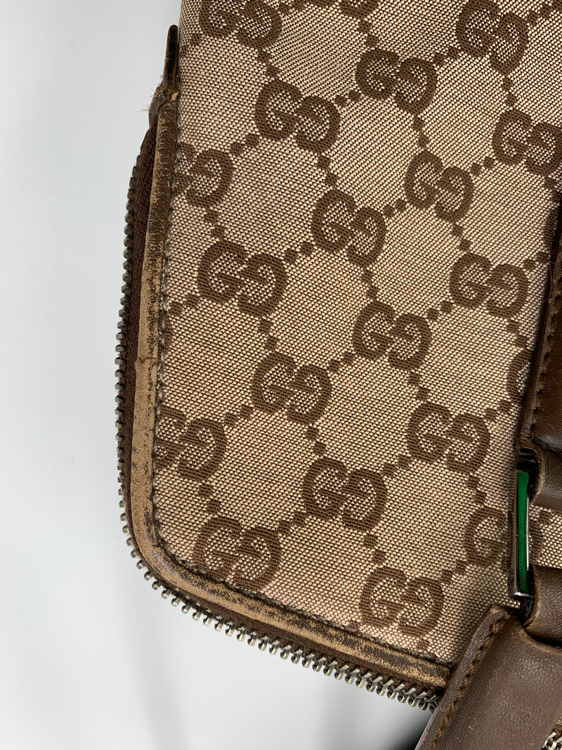 Sold-GUCCI Brown Monogram Shoulder Bag