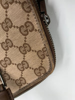 Sold-GUCCI Brown Monogram Shoulder Bag