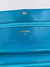 CHANEL Lambskin Camelia Wallet-on-the-chain WOC Crossbody Flap Bag - Blue