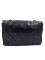 Sold-CHANEL Lambskin Medium Diana Single Chain Single Flap Bag Black/gold