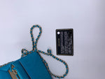 CHANEL Lambskin Camelia Wallet-on-the-chain WOC Crossbody Flap Bag - Blue