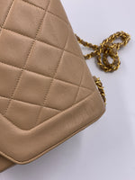 Sold-CHANEL Lambskin Medium Diana Single Chain Single Flap Bag Beige/gold