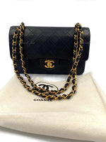 CHANEL Lambskin Small Classic Double Flap Bag Black/ Gold Hardware