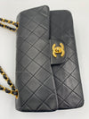 CHANEL Lambskin Small Classic Double Flap Bag Black/ Gold Hardware