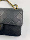 CHANEL Lambskin Small Classic Double Flap Bag Black/ Gold Hardware