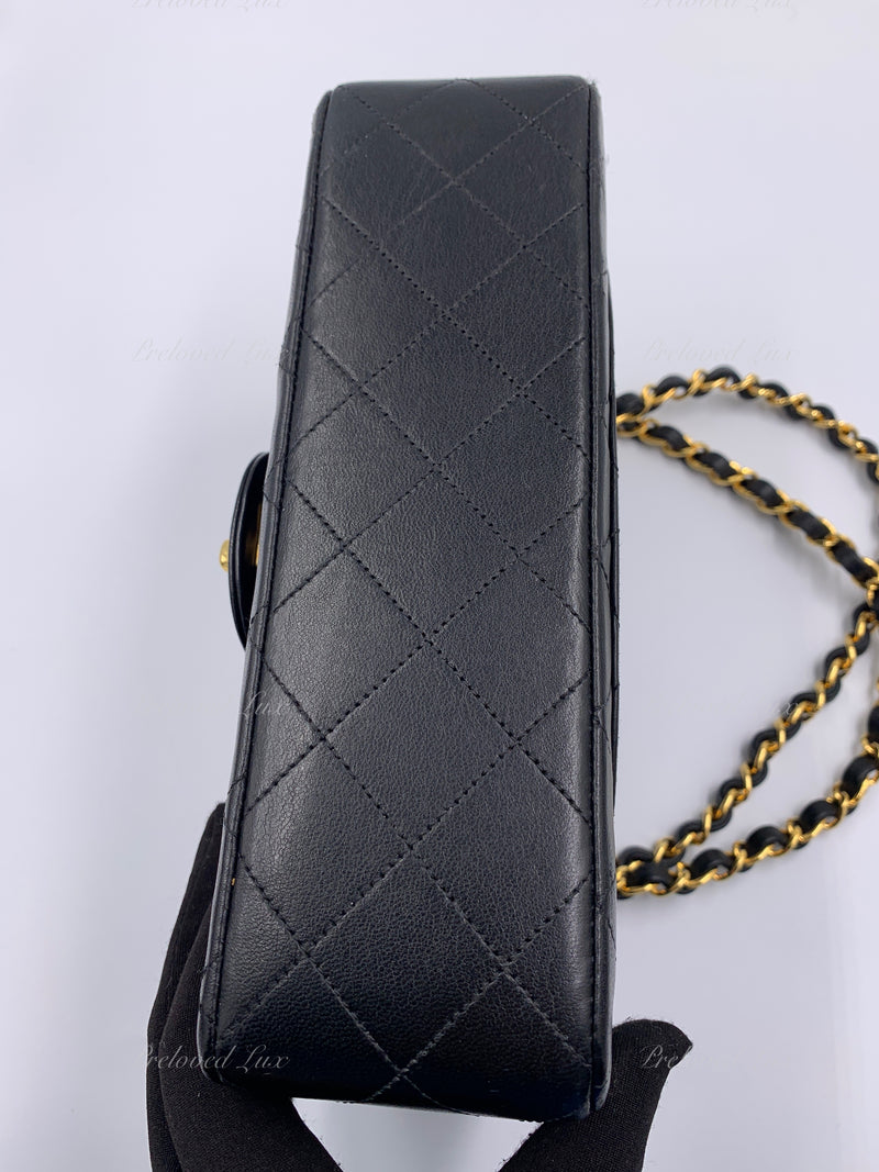 CHANEL Lambskin Small Classic Double Flap Bag Black/ Gold Hardware