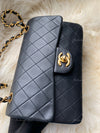 CHANEL Lambskin Small Classic Double Flap Bag Black/ Gold Hardware