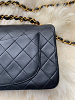 CHANEL Lambskin Small Classic Double Flap Bag Black/ Gold Hardware