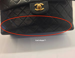 Sold-CHANEL Classic Lambskin Double Chain Double Flap Bag Medium black/gold