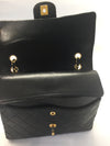 Sold-CHANEL Classic Lambskin Double Chain Double Flap Bag Medium black/gold