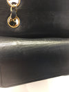 Sold-CHANEL Classic Lambskin Double Chain Double Flap Bag Medium black/gold