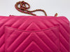 CHANEL Lambskin Chevron Mini Rectangular Pink with gold hardware