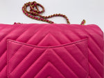 CHANEL Lambskin Chevron Mini Rectangular Pink with gold hardware