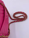 CHANEL Lambskin Chevron Mini Rectangular Pink with gold hardware