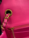 CHANEL Lambskin Chevron Mini Rectangular Pink with gold hardware