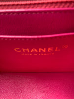 CHANEL Lambskin Chevron Mini Rectangular Pink with gold hardware