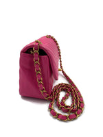 CHANEL Lambskin Chevron Mini Rectangular Pink with gold hardware