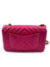 CHANEL Lambskin Chevron Mini Rectangular Pink with gold hardware