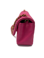 CHANEL Lambskin Chevron Mini Rectangular Pink with gold hardware