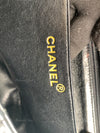 Sold~CHANEL Coated Canvas Black Crossbody Flap Bag with Gold Hardware