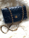 Sold~CHANEL Coated Canvas Black Crossbody Flap Bag with Gold Hardware