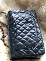 Sold~CHANEL Coated Canvas Black Crossbody Flap Bag with Gold Hardware