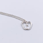 Tiffany 
Co 925 Silver Apple Pendant with Necklace