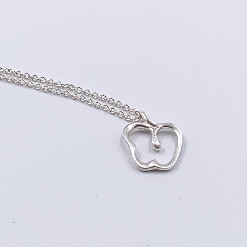 Tiffany 
Co 925 Silver Apple Pendant with Necklace