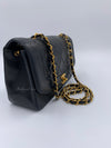 CHANEL Black Lambskin Small Diana Flap Bag Gold Hardware