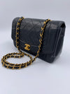 CHANEL Black Lambskin Small Diana Flap Bag Gold Hardware