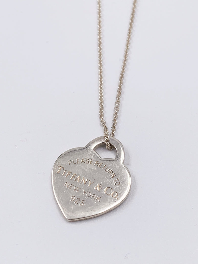 Sold-Tiffany 
Co 925 Silver Return to Tiffany Heart Tag with Necklace