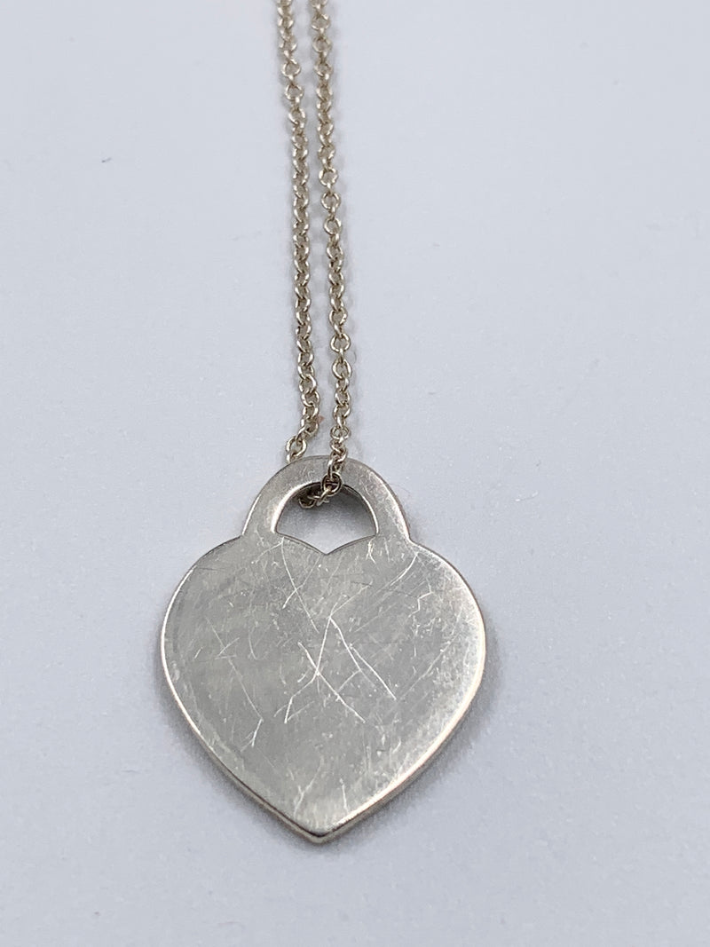 Sold-Tiffany 
Co 925 Silver Return to Tiffany Heart Tag with Necklace