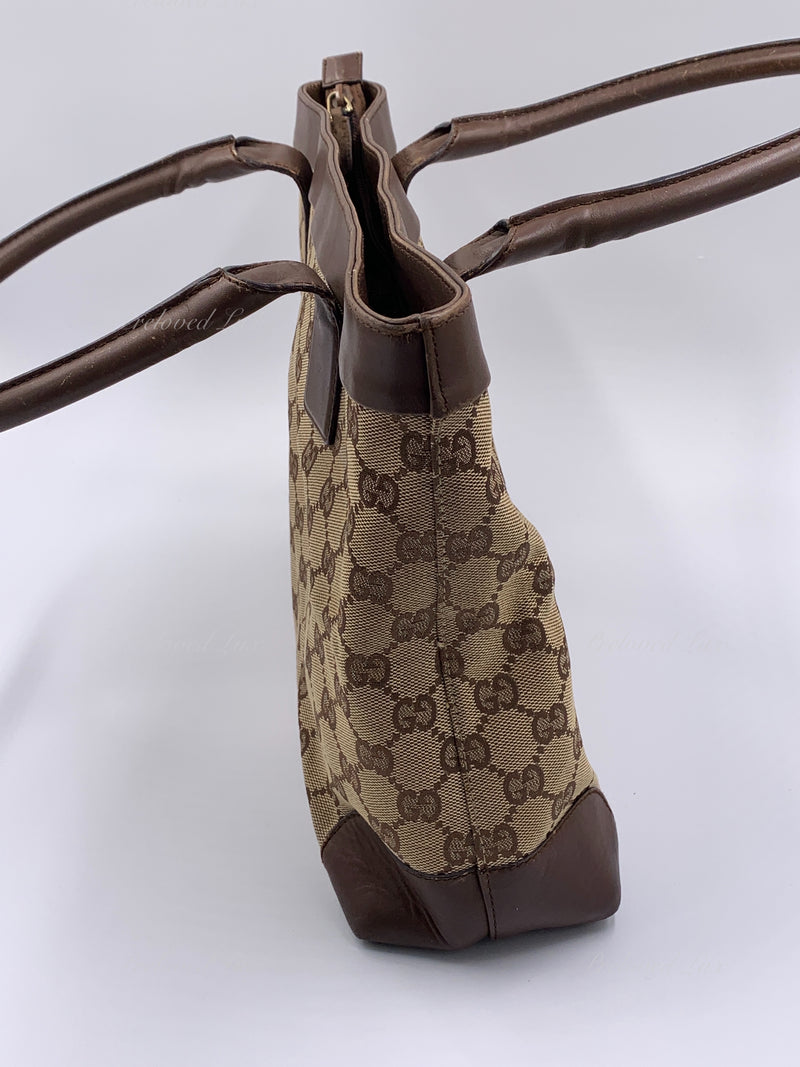 Sold-GUCCI Brown Monogram Tote Bag