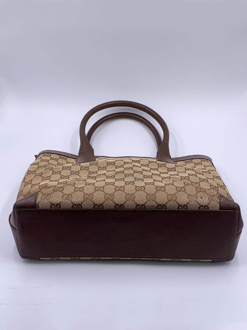 Sold-GUCCI Brown Monogram Tote Bag