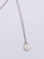 Tiffany 
Co 925 Silver Return to Tiffany Heart Lock with Necklace