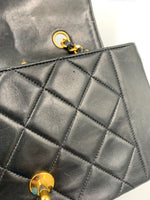 CHANEL Black Lambskin Small Diana Flap Bag Gold Hardware