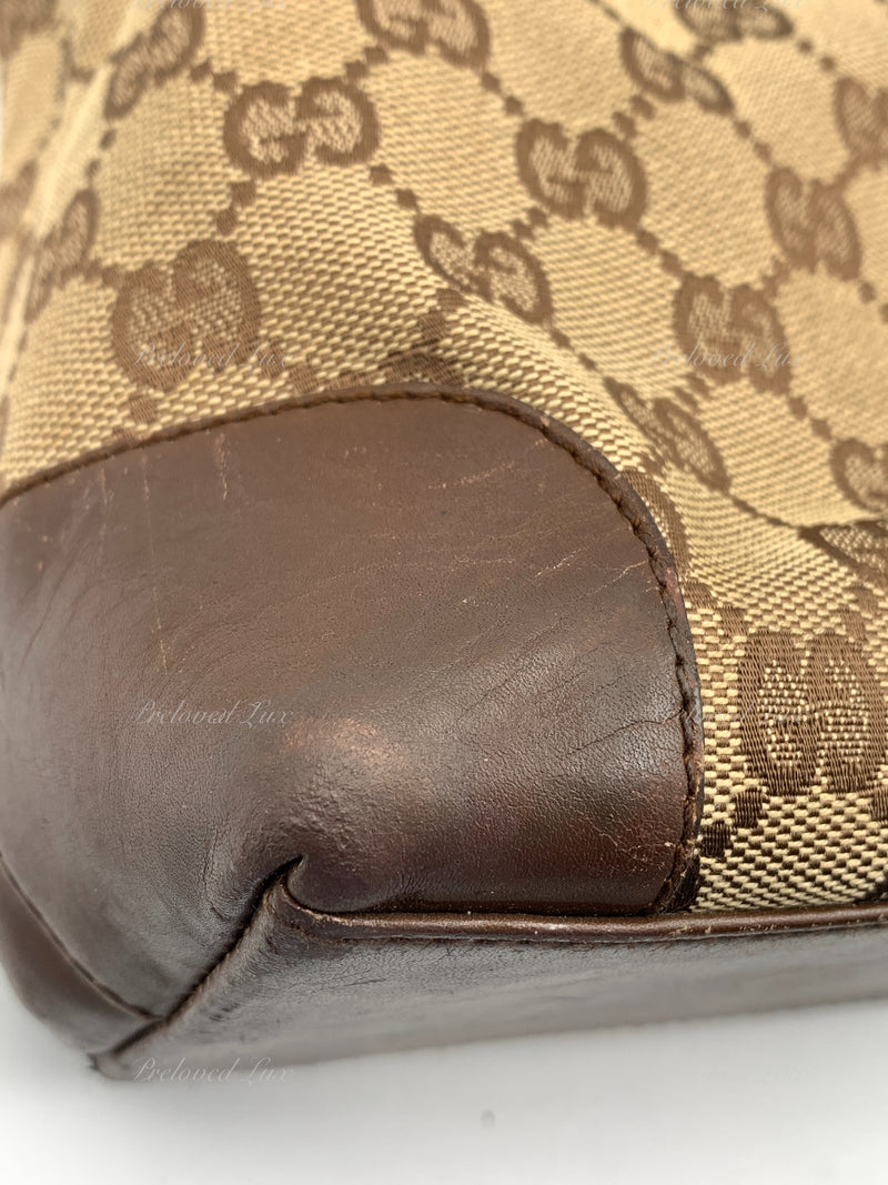 Sold-GUCCI Brown Monogram Tote Bag