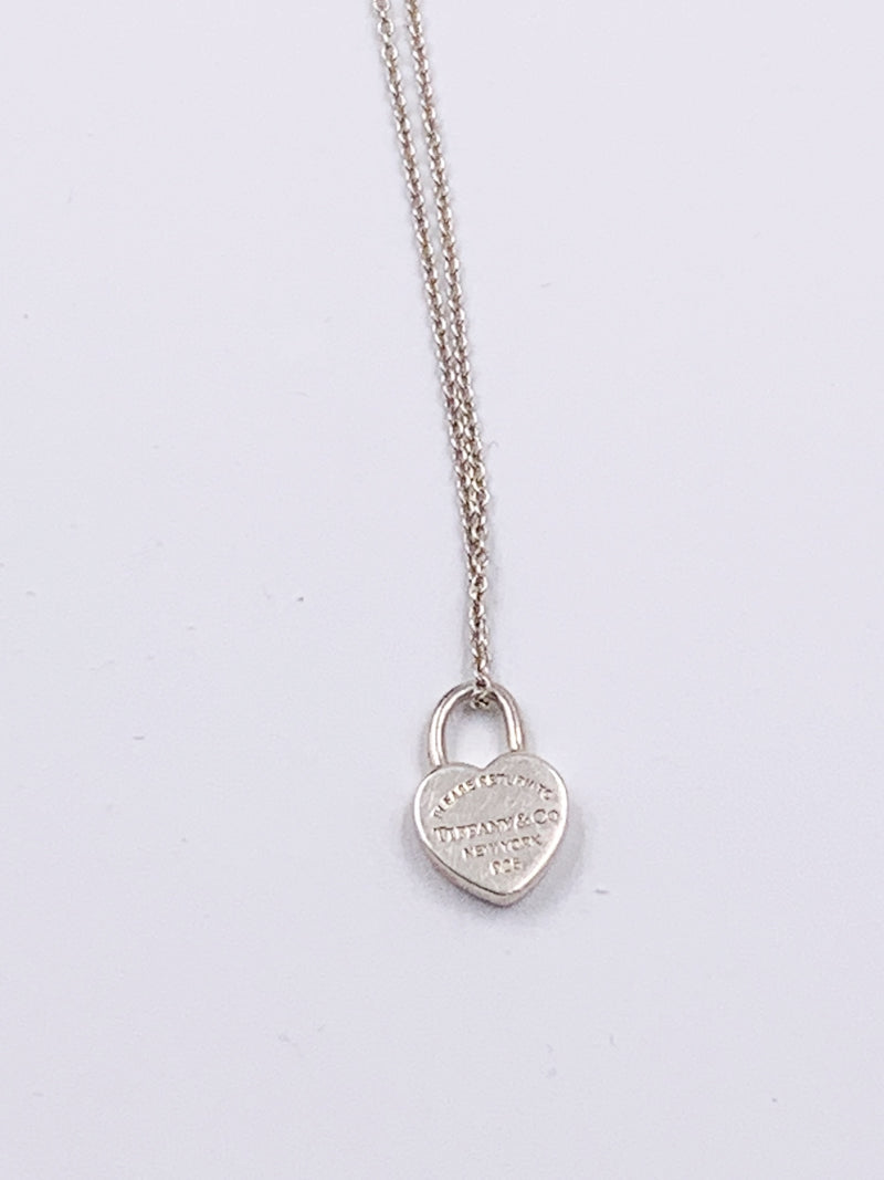 Tiffany 
Co 925 Silver Return to Tiffany Heart Lock with Necklace