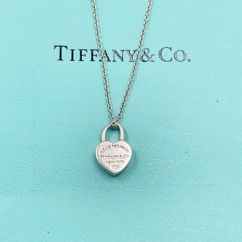 Tiffany 
Co 925 Silver Return to Tiffany Heart Lock with Necklace