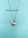 Sold-Tiffany 
Co 925 Silver Elsa Peretti Eternal Circle Pendant with Necklace