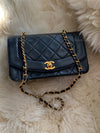 CHANEL Black Lambskin Small Diana Flap Bag Gold Hardware